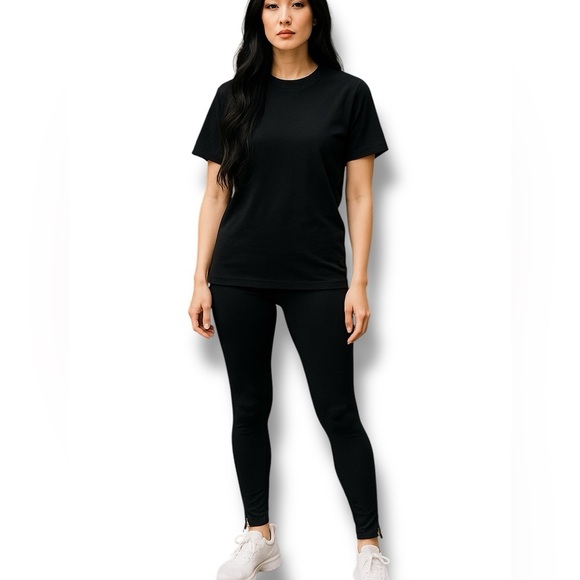 LULULEMON Black Knit Hi Rise Leggings 9”Silver Detail Pull tab Zipper Size 6 EUC - Picture 8 of 9